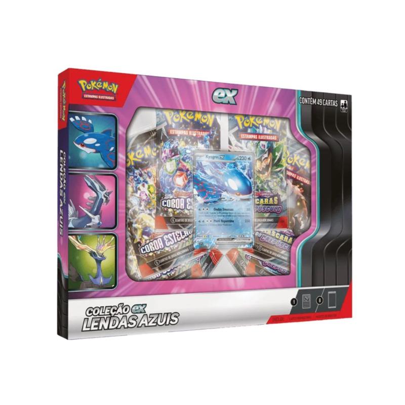 Box Pokémon TCG Coleção Lendas Azuis Kyogre Ex - Copag - Deck de
